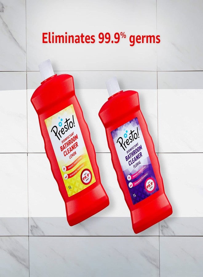 Presto! Amazon Brand - Presto! Bathroom Cleaner Liquid | Floral 1L + Lemon 1L Combo| Suitable for Bathroom Floors, Slabs, Wall Tiles, Sinks, Basins, Stainless Steel Taps And Shower Heads - Image 4