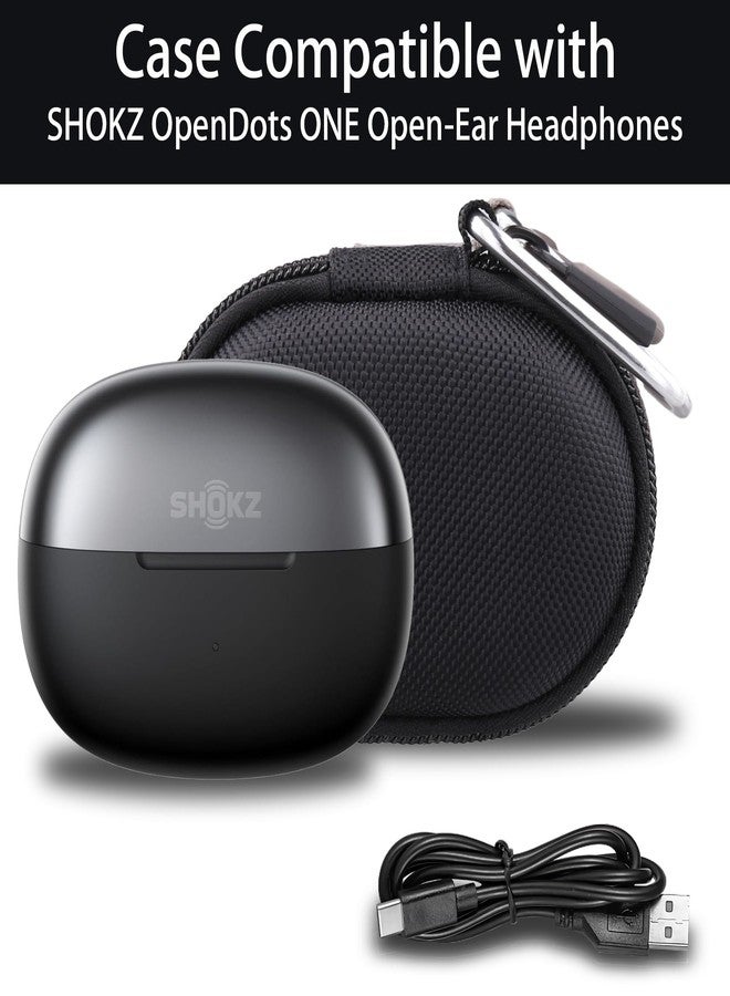 Co2Crea حافظة واقية صلبة لسماعات SHOKZ OpenDots ONE - سماعات أذن مفتوحة، حافظة سفر محمولة مع كارابينر (حافظة سوداء) - co2CREA - Image 3