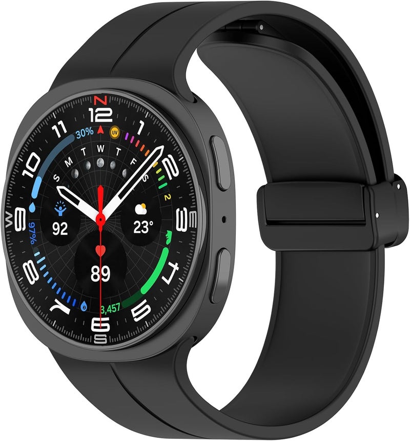 Disscool 22mm Replacement Adjustable Wristbands Compatible with Samsung Galaxy Watch 8 Classic/8 40mm/8 44mm Comfortable Silicone Wrist with Quick Release Strap Smart Watch Accessories(Fold - Image 1