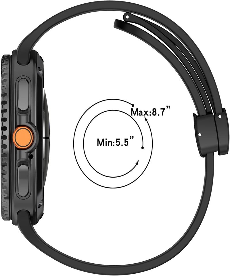 Disscool 22mm Replacement Adjustable Wristbands Compatible with Samsung Galaxy Watch 8 Classic/8 40mm/8 44mm Comfortable Silicone Wrist with Quick Release Strap Smart Watch Accessories(Fold - Image 5