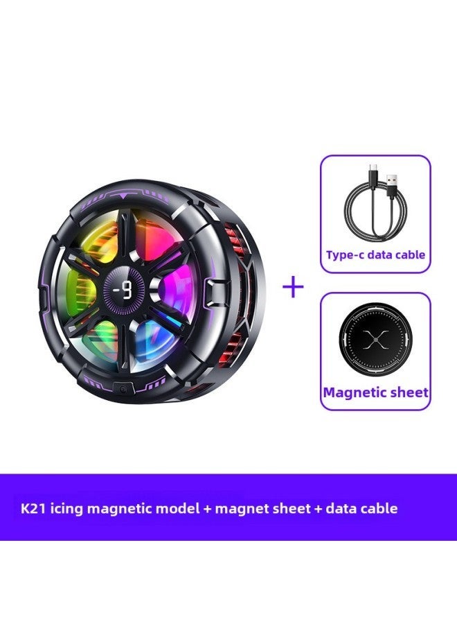 Magnetic Radiator Icing Refrigeration Semiconductor Back Clip Type High-power Game E-sports Chicken Eating Live Cooling Artifact-Colour:Real-time Temperature Display丨4-speed Cooling丨ai Intelligent Control [clips Need To Be Purchased Separately]  - Image 1