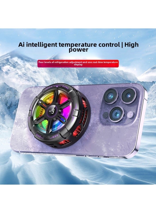 Magnetic Radiator Icing Refrigeration Semiconductor Back Clip Type High-power Game E-sports Chicken Eating Live Cooling Artifact-Colour:Real-time Temperature Display丨4-speed Cooling丨ai Intelligent Control [clips Need To Be Purchased Separately]  - Image 4