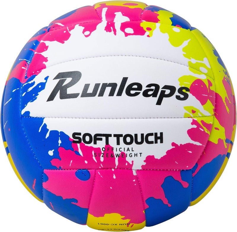 Runleaps Beach Volleyball Official Size 5 Soft Waterproof Volleyball Sand Sports PU Ball for Indoor, Outdoor, Pool, Gym, Training - Image 1