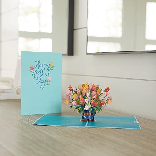 Lovepop Mother's Day Pop-Up Card for Her - 3D Greeting Cards for Mom, Wife, Women - Tulips - 5" x 7" Floral Card - Blank Notecard & Envelope Included - Image 5