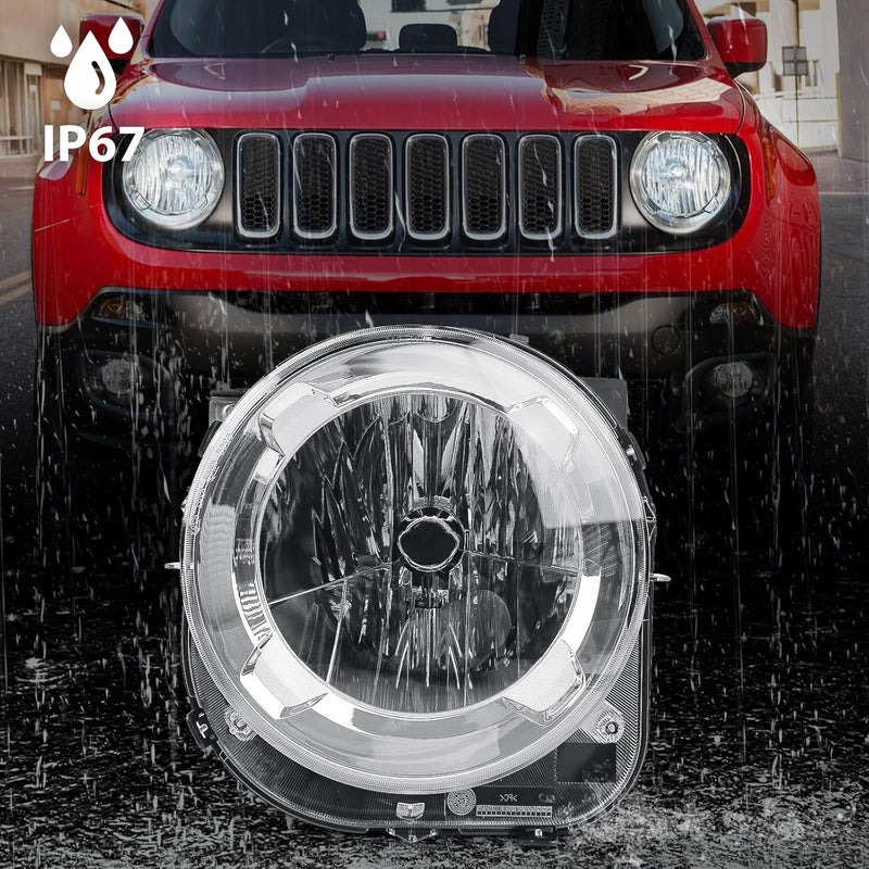 Huray Headlight Assembly for Jeep Renegade 2015-2018 Halogen Type Driver Side Replacement - Image 4
