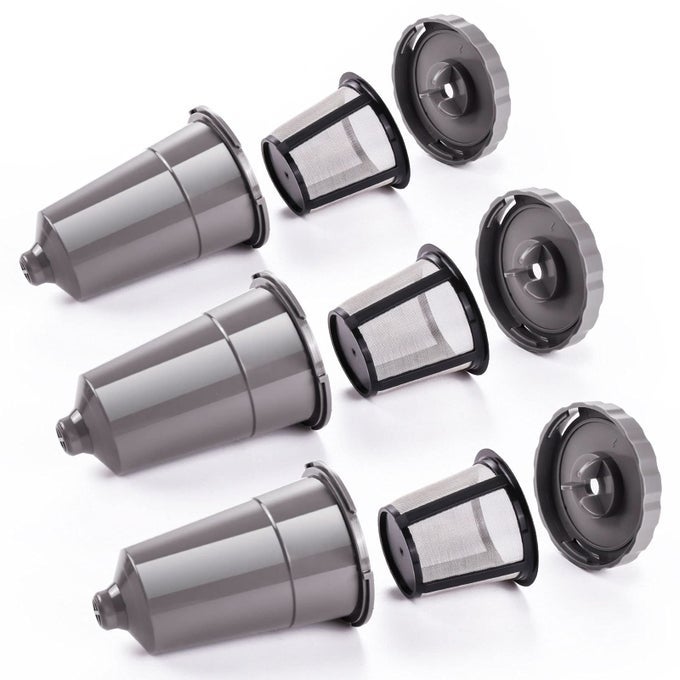 FOR KEURIG MY KCUP REUSABLE COFFEE FILTER BREW COFFEE OR TEA FITS B30 B40 B50 B60 B70 SERIES WITH SUSTAINABLE COFFEE ACCESSORIES GRAY 3 PACK