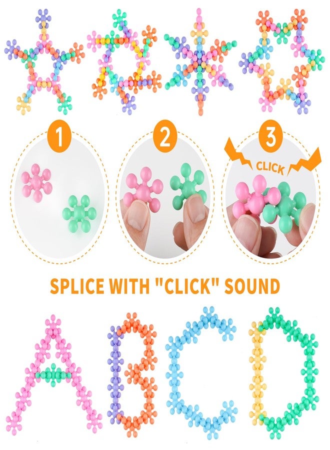 NiToy Snowflake Connecting Building Blocks 300 Pieces for Children Aged 3 Years and Above, Multicolor Plastic Building Blocks for Early Learning and Creativity, STEM Toys with Carry Bag - Image 3