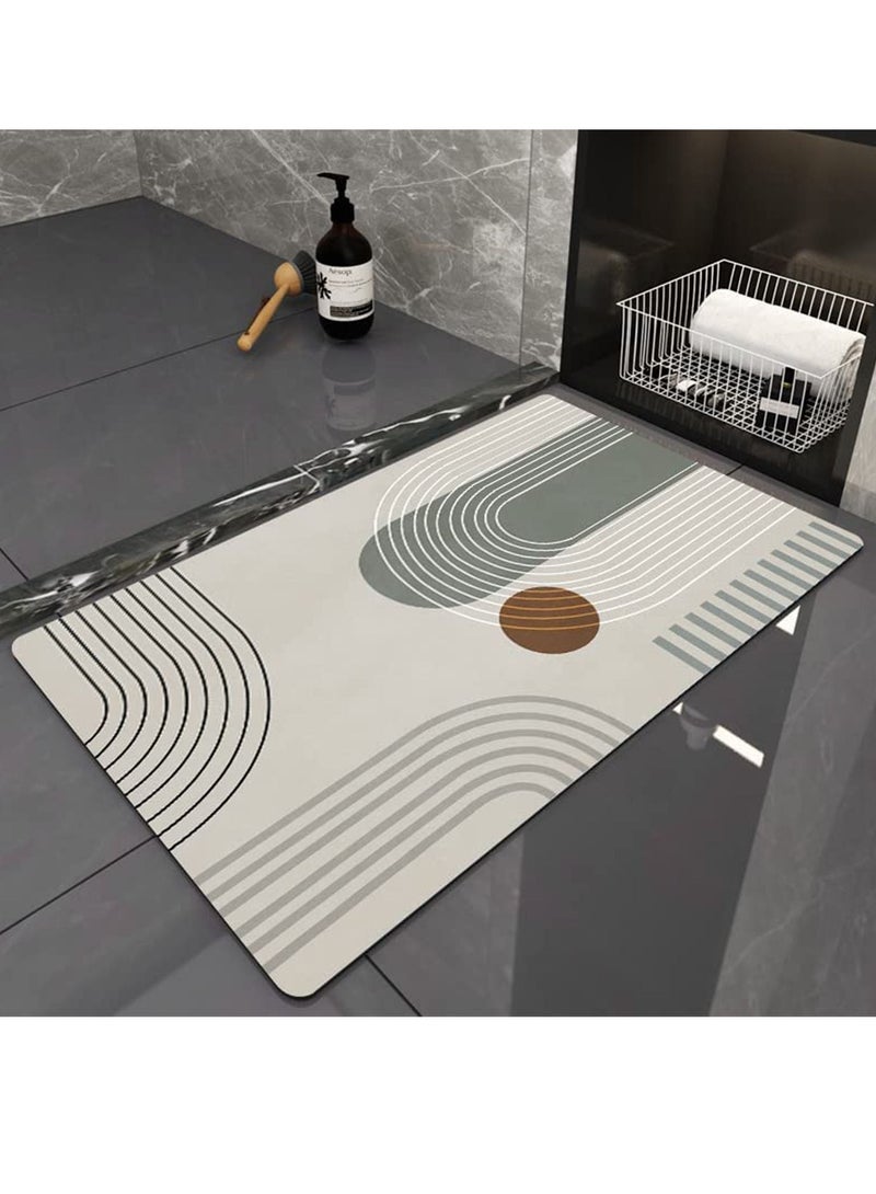 LIMOS Non-Slip Bathroom Bath Mat Rug Diatomaceous Earth Quick Dry Water Absorbent Bath Mats Rubber Backed Around The Toilet Rug Bathroom Carpets - Image 1