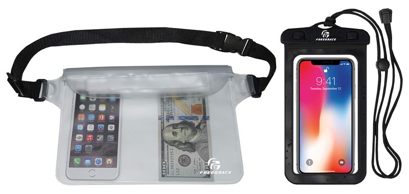Freegrace Waterproof Pouch with Waist Strap/Pouch Case Bundle Set- Keep Your Phone & Valuables Dry and Safe - Waterproof Dry Bags for Boating Swimming Snorkeling Kayaking Beach Water Parks Pool - Image 1