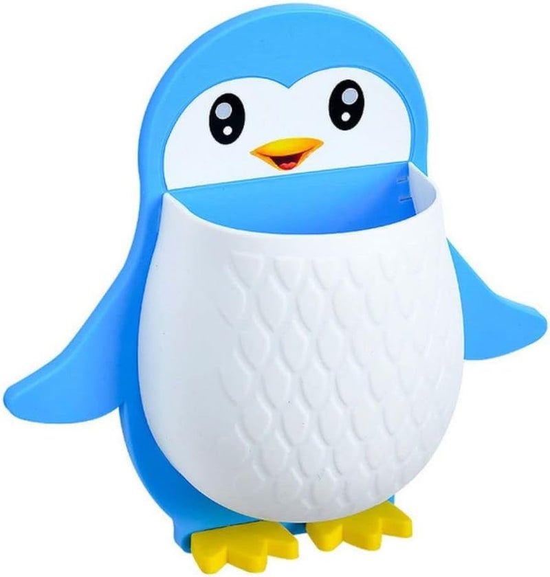RAGYULA RAGYULA Toothbrush Holder Penguin Wall Mounted Storage Rack, Multifunctional Wall Hanging for Makeup Tools, Pens, Kitchen Chopsticks, Bathroom, Living Room Remote Control Storage (Pack of 1) - Image 2