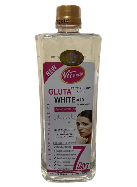 Veet gold Active Whitening Gluta white x10 Glowing Body Oil 1000 ML | Best  Price Kuwait