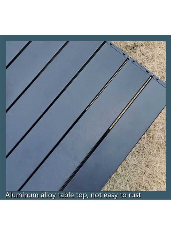 كابتن تيك Folding Camping Table Ultralight Aluminum Travel Table with Storage Pocket Bag Roll Up Compact Backpacking Table Collapsible Side Table Beach Desk Large Portable BBQ Table for Outdoor Picnic Backyard - Image 3