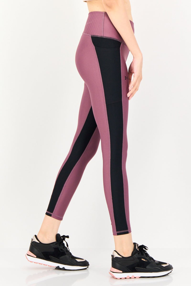 UNDER ARMOUR سراويل رياضية نسائية للياقة البدنية، كاحل، لون موف داكن - Image 2