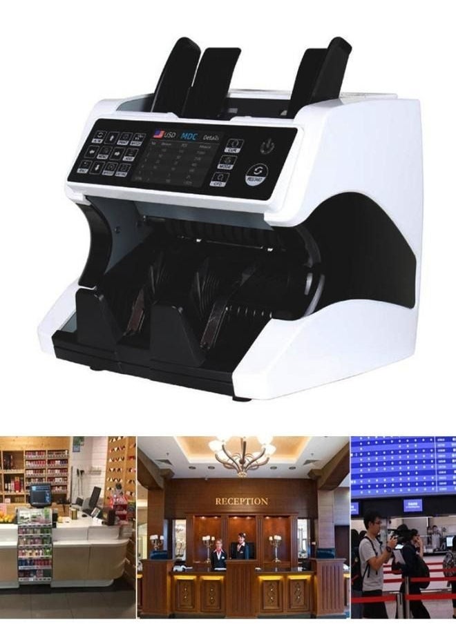 AL-920 high quality Dual Multi-Currency Value Counter machine Cash Counting Machine Money Counter Multi Currency Counting Machine Counterfeit Money Detectors Bill Counting Machine