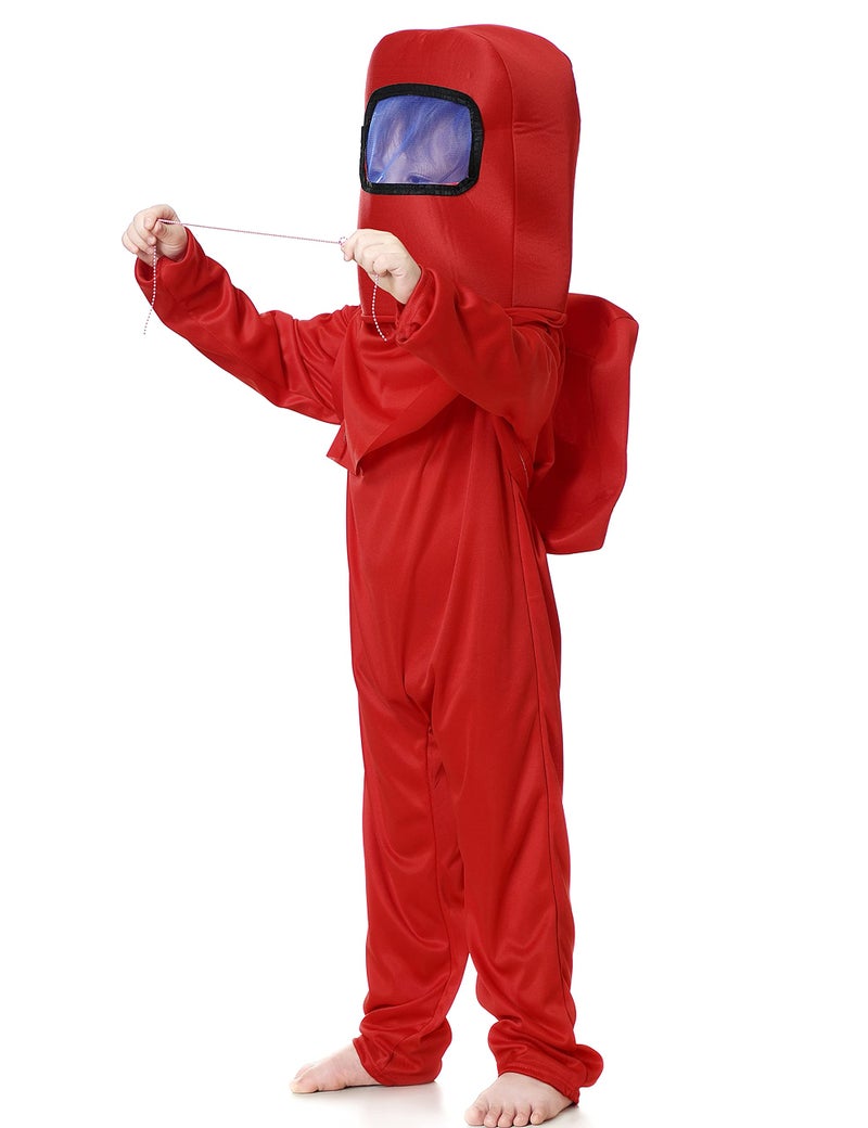 Noucher Noucher Kids Astronaut Costume Game Space Suit Red Jumpsuit Halloween Backpack Cosplay Costumes for Boys Kids Girls Aged 310Tag XL910T Red 