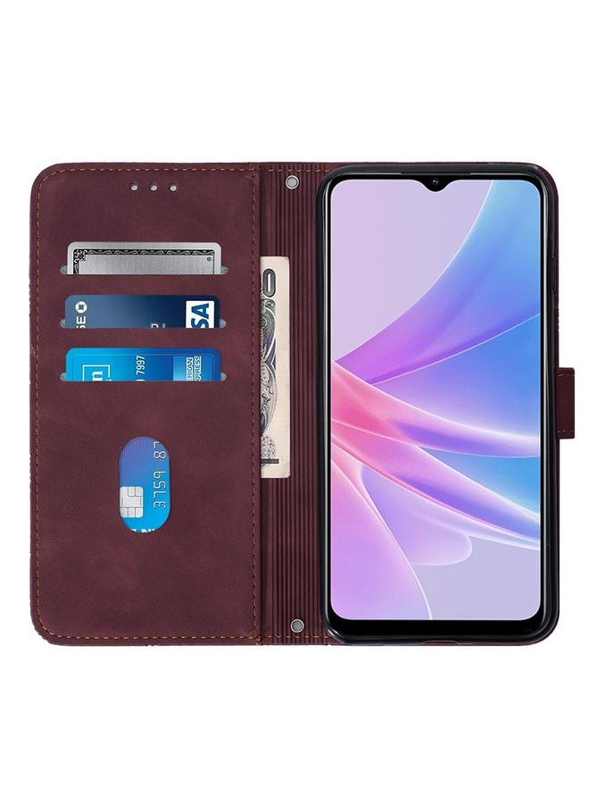 اس-توب جراب هاتف OPPO A78 / A58 كروس بودي من الجلد المنقوش ثلاثي الأبعاد - Image 5