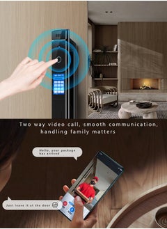 Tichondrius Smart Door Lock Smart Lock with Dual Screens (3.5'' Touch + 4.5'' Display), Dual Cameras, CNC Carved, Dual 4200mAh Batteries, 6068 Stainless Steel Lock Body, Jlink App, and Active Intercom Function  - Image 5