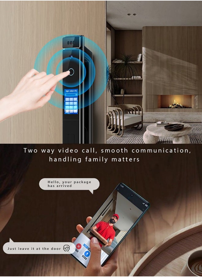 Tichondrius - Smart Door Lock Smart Lock with Dual Screens (3.5'' Touch + 4.5'' Display), Dual Cameras, CNC Carved, Dual 4200mAh Batteries, 6068 Stainless Steel Lock Body, Jlink App, and Active Intercom Function - Image 1