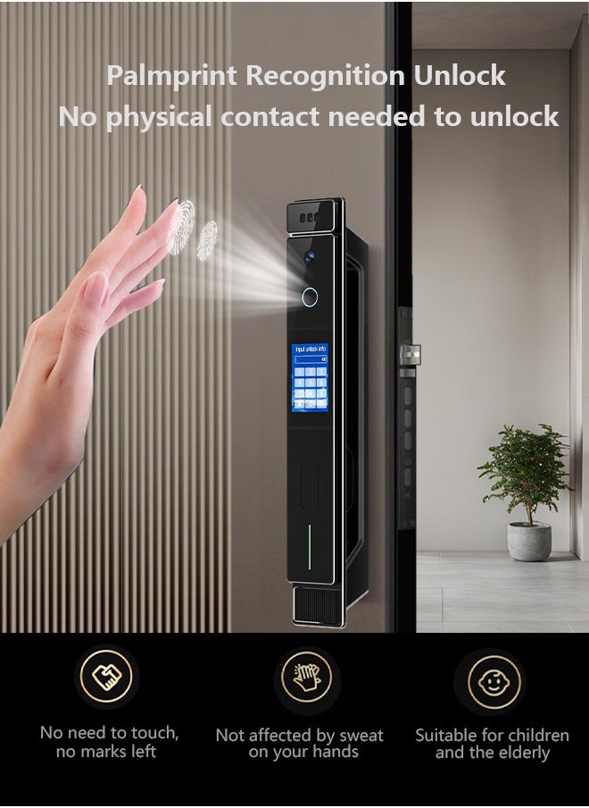 Tichondrius - Smart Door Lock Smart Lock with Dual Screens (3.5'' Touch + 4.5'' Display), Dual Cameras, CNC Carved, Dual 4200mAh Batteries, 6068 Stainless Steel Lock Body, Jlink App, and Active Intercom Function - Image 1