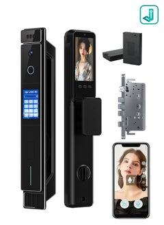 Tichondrius Smart Door Lock Smart Lock with Dual Screens (3.5'' Touch + 4.5'' Display), Dual Cameras, CNC Carved, Dual 4200mAh Batteries, 6068 Stainless Steel Lock Body, Jlink App, and Active Intercom Function  - Image 1