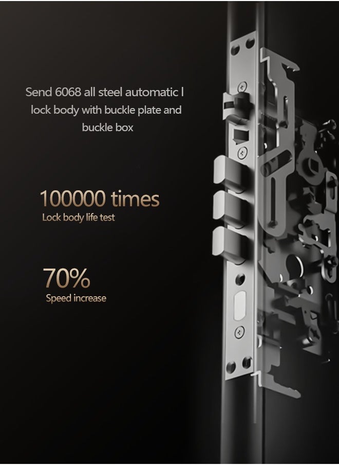 Tichondrius - Smart Door Lock Smart Lock with Dual Screens (3.5'' Touch + 4.5'' Display), Dual Cameras, CNC Carved, Dual 4200mAh Batteries, 6068 Stainless Steel Lock Body, Jlink App, and Active Intercom Function - Image 1