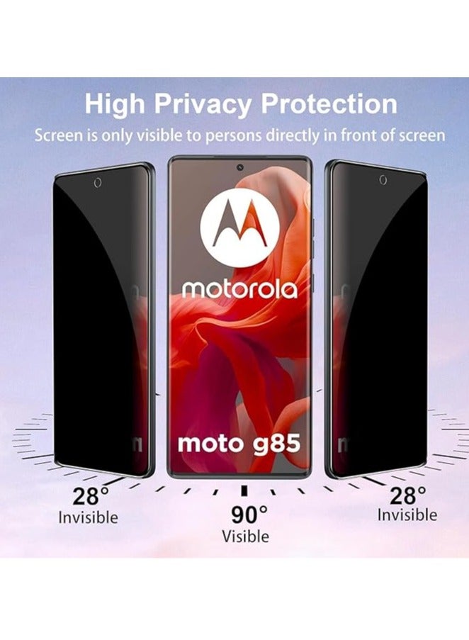 عام [عبوة من 2] واقي شاشة للحماية من التجسس متوافق مع Motorola Moto G85 5G مع [عبوة من 2] واقي لعدسة الكاميرا الخلفية، زجاج مقوى، مقاوم للخدوش، خالٍ من الفقاعات الهوائية - Image 2