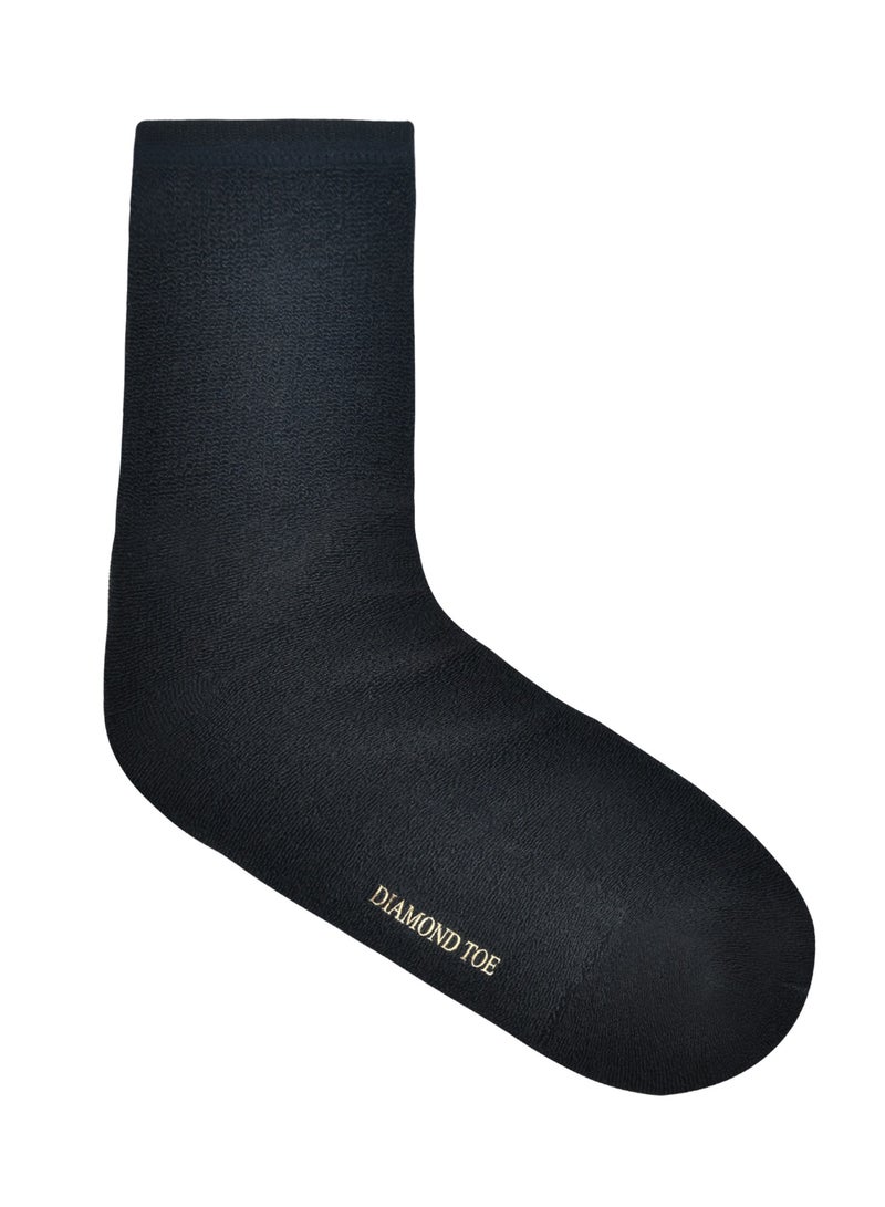 DIAMOND TOE 6 أزواج من جوارب الرجال القطنية المبطنة - مادة فائقة النعومة ومريحة - مقاس الاتحاد الأوروبي 40-45 (متعدد 6 أزواج - أسود اثنان، أزرق-أبيض-بني-رمادي واحد) - Image 4