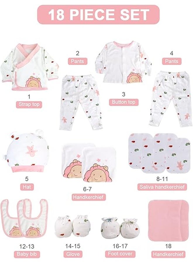 DUNISO 18 قطعة صندوق هدايا للأطفال حديثي الولادة، مجموعة هدايا ملابس الأطفال حديثي الولادة، مجموعة ملابس أطفال قطنية فاخرة قابلة للتنفس، مريحة، ناعمة، قابلة للتنفس، تناسب الأطفال حديثي الولادة حتى 3 أشهر من الأولاد والبنات. - Image 2