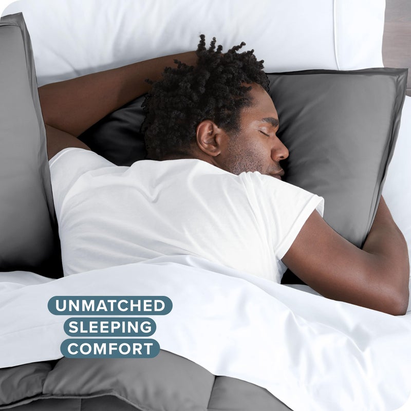 Bare Home Bedding Duvet Cover Oversized King Size - Premium 1800 Super Soft Collection - Lightweight, Duvet Cover - Soft Textured Bedding (Oversized King, Grey) - Image 5