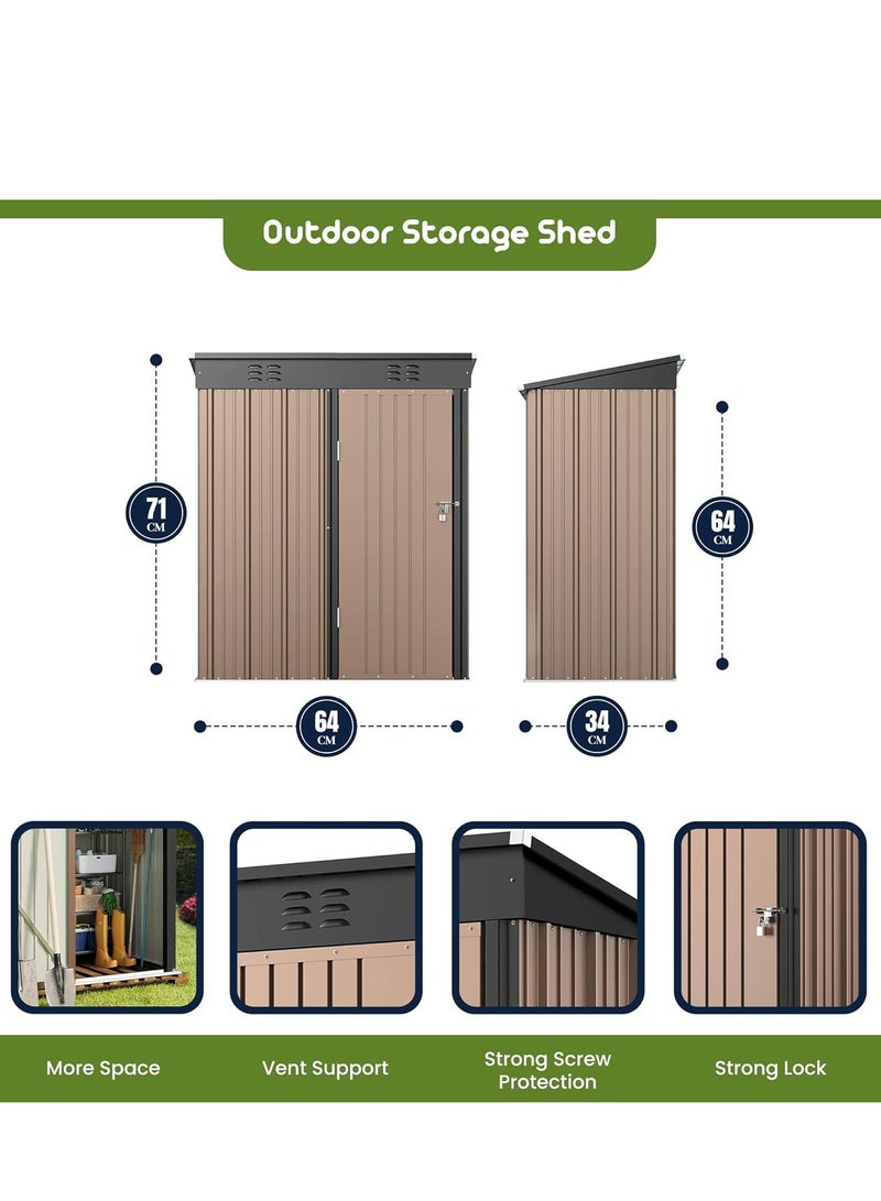 Egardenkart Egardenkart Metal Outdoor Pent Storage Shed  - Image 2