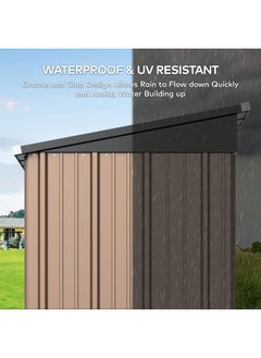 Egardenkart Metal Outdoor Pent Storage Shed Tan  - Image 3