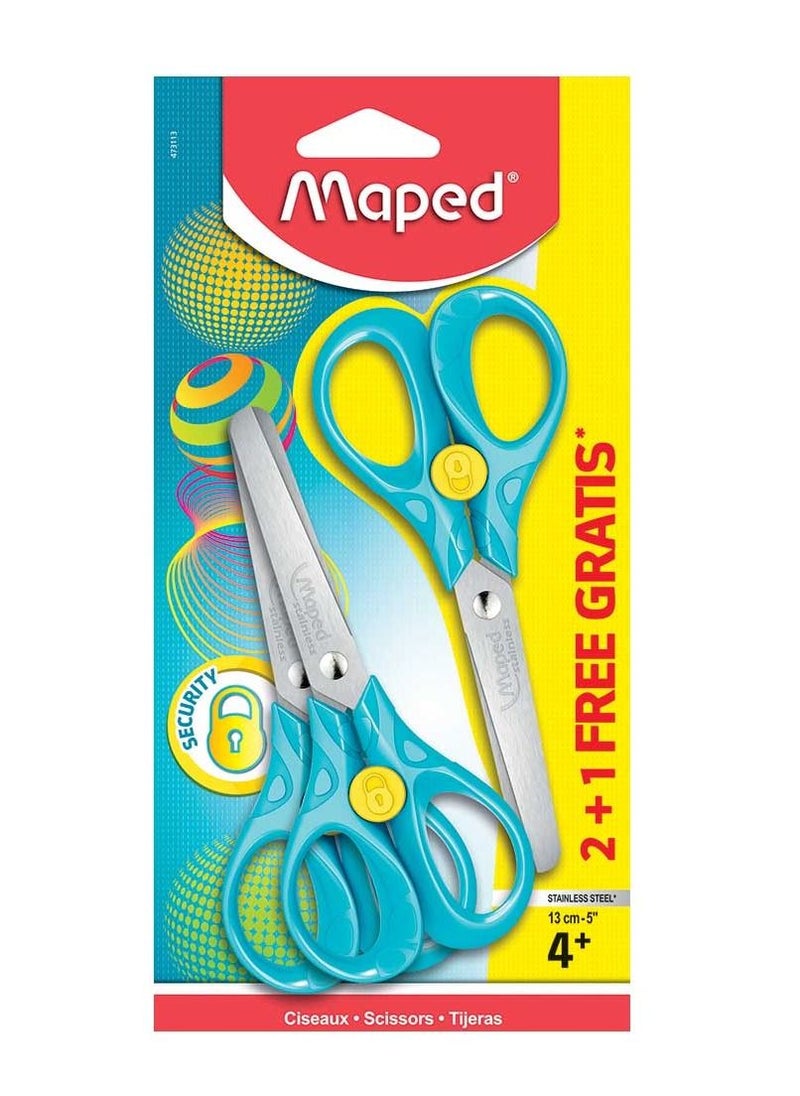 Maped 3-Piece Security School Scissor 13cm 