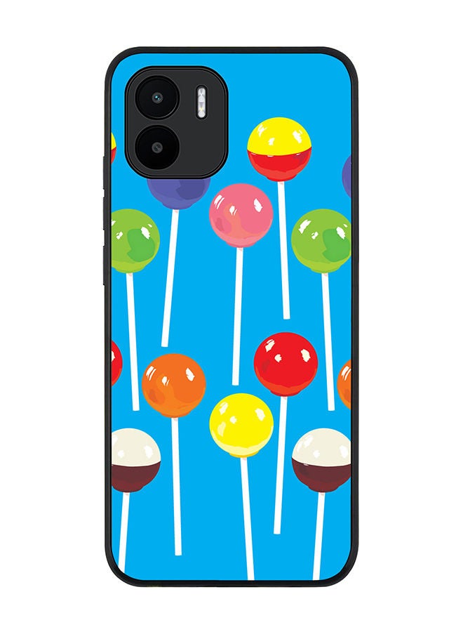 Stylizedd Rugged Black edge case for Xiaomi Redmi A2 / Xiaomi Redmi A1 Slim fit Soft Case Flexible Rubber Edges Anti Drop TPU Gel Thin Cover - Lollipop Loops  - Image 1