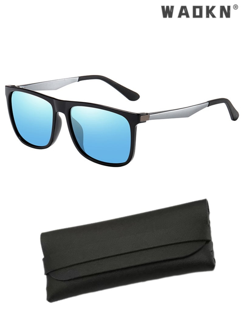 WAOKN Polarized Sports Sunglasses for Men, Classic Square Sun Glasses Driving Cycling Outdoor Lightweight Shades for men 100% UV400 Protection,Fashion Anti-Glare Sun Shades for Driving, Fishing, Traveling - Image 1