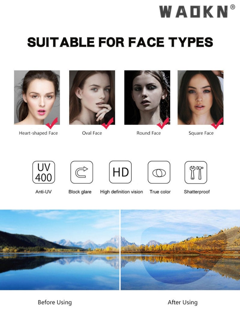 WAOKN Polarized Sports Sunglasses for Men, Classic Square Sun Glasses Driving Cycling Outdoor Lightweight Shades for men 100% UV400 Protection,Fashion Anti-Glare Sun Shades for Driving, Fishing, Traveling - Image 4