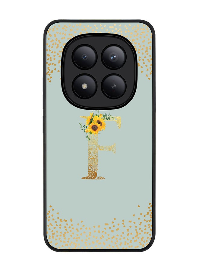 For Xiaomi Redmi Note 15 Pro+ / Poco M8 Pro Case,Slim fit Camera Protection, Shockproof Thin Phone cover  - Custom Floral Monogram - F  (Light Grey )