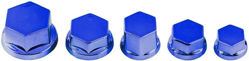 Dweekiy 30Pcs Motorcycle Hex Socket Screw Nut Covers, Blue Plastic, 8-20mm, Universal Fit - Image 1