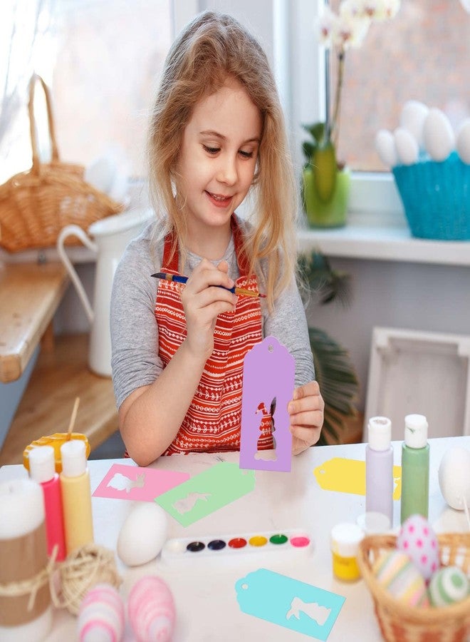 وولاين مجموعة من 100 بطاقة هدايا ورقية لعيد الفصح من والين، بتصميم أرنب ملون مجوف، مع خيط من الجوت، متوفرة بخمسة ألوان، تُستخدم كبطاقات تعريفية لتغليف الهدايا وتزيين حفلات عيد الفصح. - Image 4