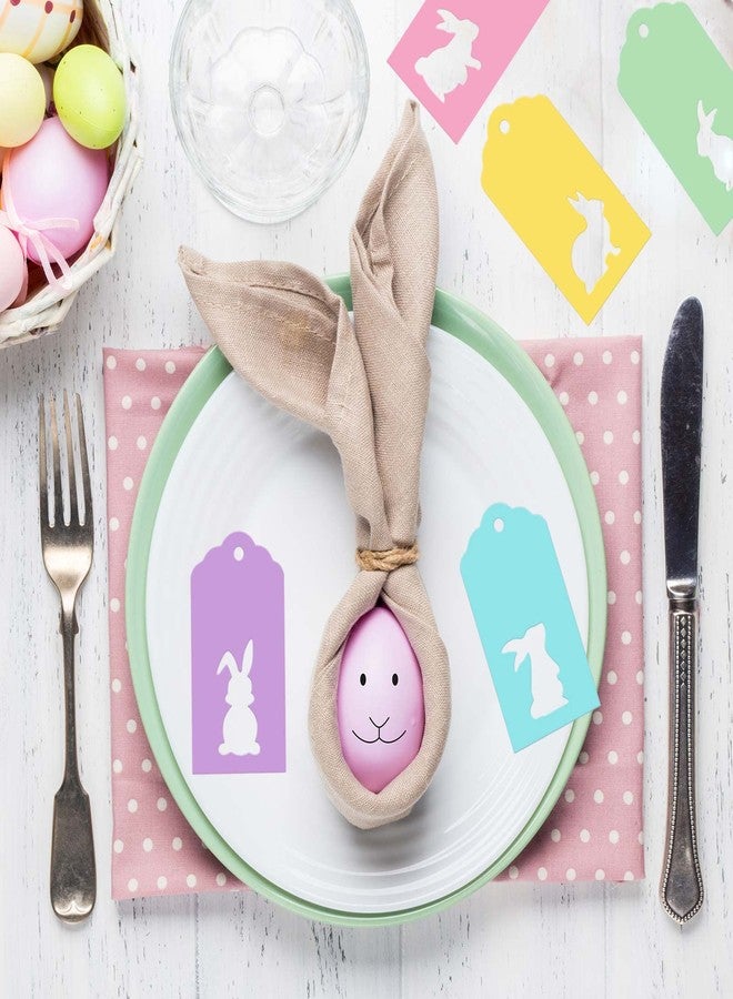 وولاين مجموعة من 100 بطاقة هدايا ورقية لعيد الفصح من والين، بتصميم أرنب ملون مجوف، مع خيط من الجوت، متوفرة بخمسة ألوان، تُستخدم كبطاقات تعريفية لتغليف الهدايا وتزيين حفلات عيد الفصح. - Image 5