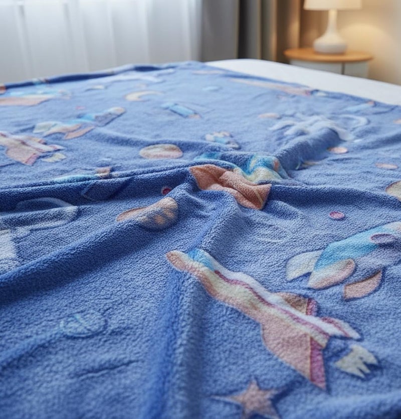 Butterthief Glow in The Dark Radium Blanket for Kids Super Soft & Warm Glowing Blanket for Toddler (100x150 cm, 0-8 Year) (Astronaut Blue) - Image 3