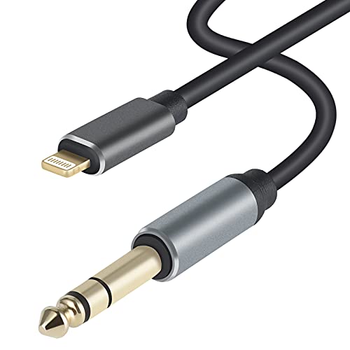WORLDBOYU Lightning to 1/4 inch 6.35mm TRS Audio Stereo Cable for iPhone12/12 Pro/X/XS/XR/8/7/iPad/iPod, Amplifier, Speaker, Headphone, Mixer 3.3 FT - Image 1