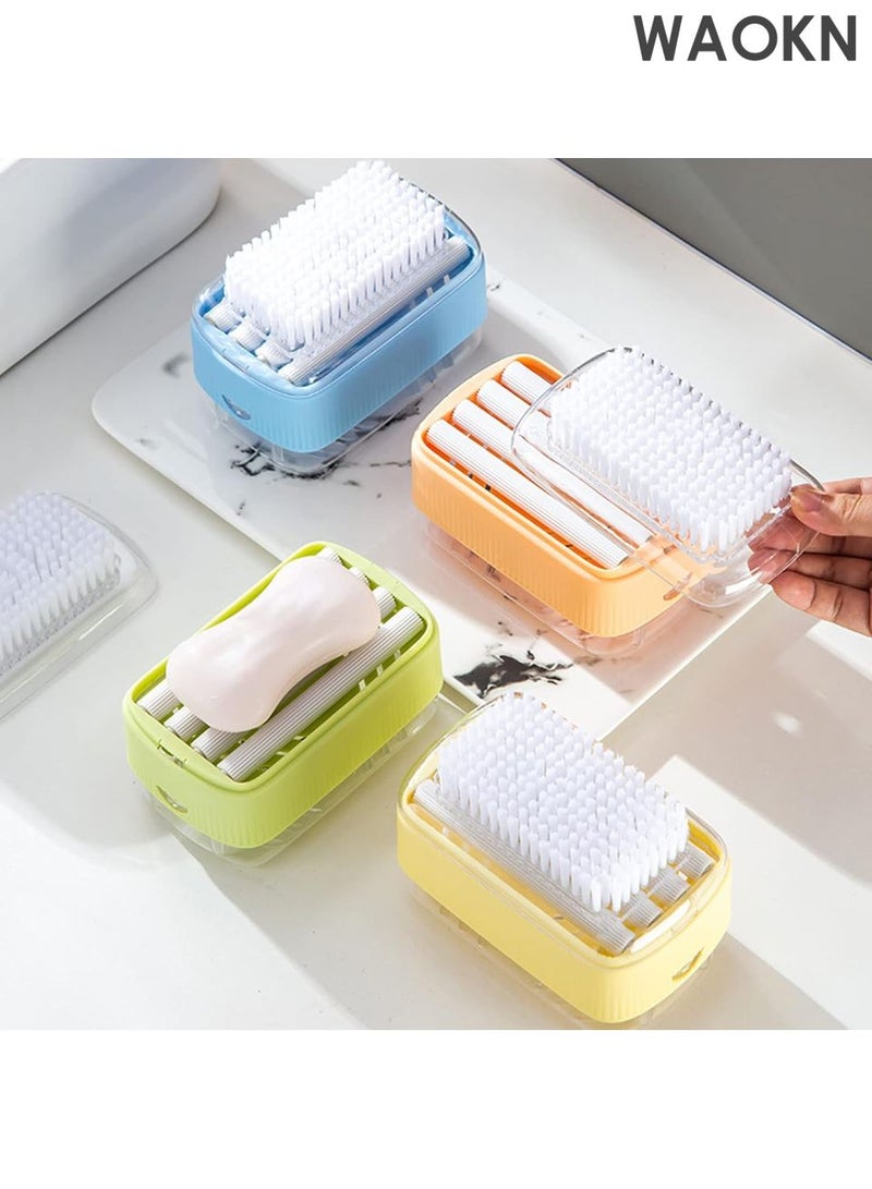 WAOKN Multifunctional Laundry Soap Box for Soap Holder,Portable Scrubbing Soap Dispenser Roller Soap Cleaning Storage Foaming Box for Home Bathroom Kitchen,Laundry Cleaning Brush Soap Box (Blue) - Image 2