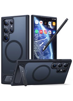 TORRAS Strong Magnetic & Seamless Stand for Samsung Galaxy S24 Ultra Case, Fit for MagSafe, Mil-Grade Drop Protection, Adjustable Kickstand for Samsung Galaxy S24 Ultra Case, Slim Frosted Matte Black  - Image 1