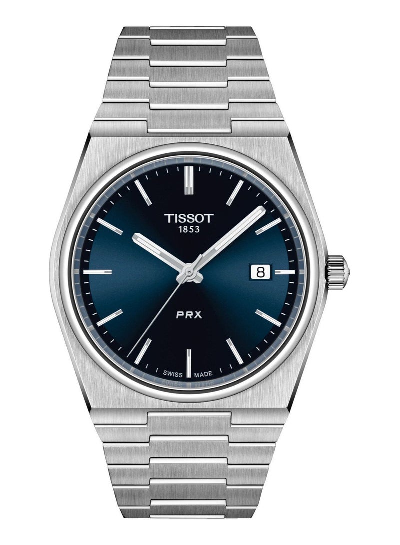 TISSOT ساعة تيسوت PRX بقرص أزرق من الفولاذ المقاوم للصدأ 40 مم للرجال - T137.410.11.041.00 - Image 1