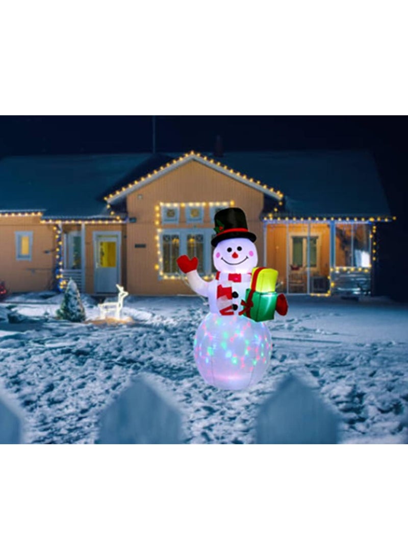 DreamHigh DreamHigh 5 ft Christmas Inflatables Snowman with Built in Rotating LED Lights Garden  Yard Decorations Snowman  - Image 3