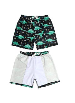 Generic Boys Swim Trunks Quick Dry Board Shorts with Inner Mesh Liner Elastic Waistband and Drawstring Closure 3D Print Dinosaurs  - Image 1