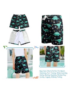 Generic Boys Swim Trunks Quick Dry Board Shorts with Inner Mesh Liner Elastic Waistband and Drawstring Closure 3D Print Dinosaurs  - Image 4