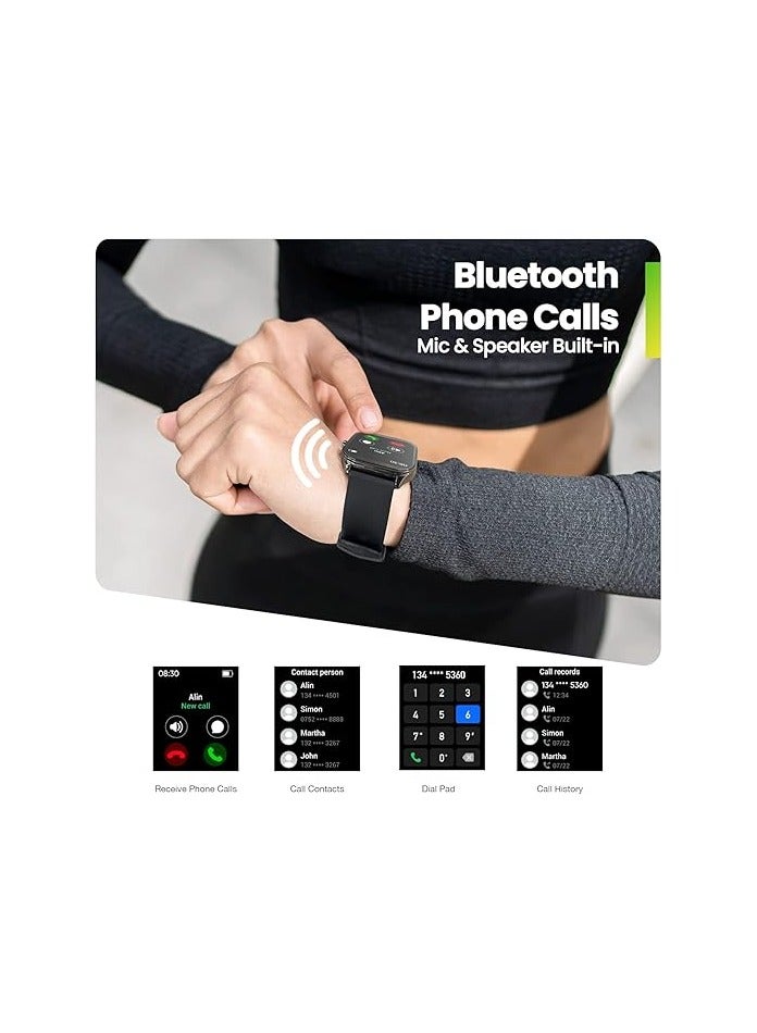 Pop 3S Smart Watch with 1.96" AMOLED Display – Bluetooth Calling, 12-Day Battery Life, AI Voice Assistant, 100+ Sports Modes, 24H Heart Rate & SpO2 Monitor, Music Control, Waterproof Fitness Tracker – Black | 1-Year Manufacturer Warranty  - Image 3