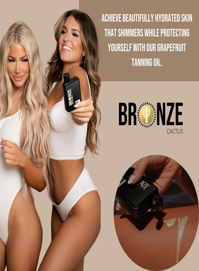 Bronze Cactus Grapefruit Tanning Oil SPF 15 – Vegan, Dermatologist Tested Sun Oil | Broad Spectrum UVA/UVB Protection | Moisturizing Formula for Hydrated Skin & Natural Sun-Kissed Glow | 3.4fl.oz - Image 3