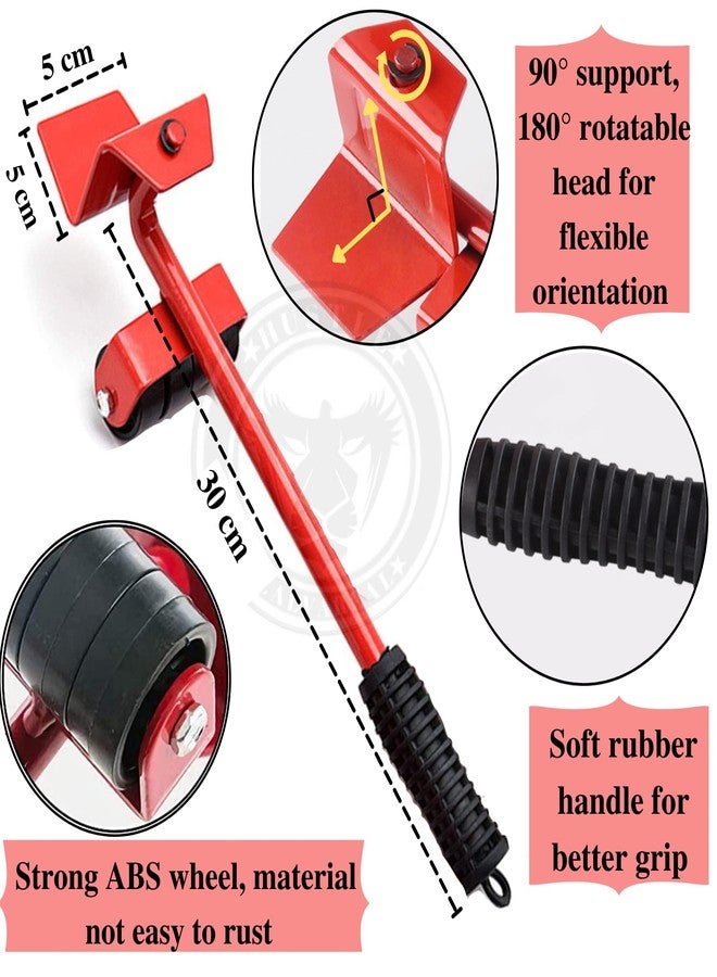 DRUDRAYA Furniture Lifter Mover Tool Set | Heavy Duty Furniture Shifter | Moving Roller Wheel Set for Interior Small & Long Washing Machines, Fridge, Sofa | Max Up for 150KG, 360° Rotatable Pads - Image 2